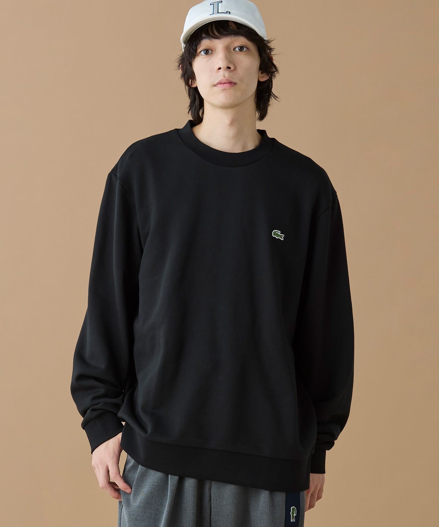 【ラコステ/LACOSTE / MEN】のエッセンシャルクルーネックスウェット インテリア・キッズ・メンズ・レディースファッション・服の通販 founy(ファニー) 　ファッション　Fashion　メンズファッション　Fashion for Men　スマート　Smart, Elegant　トレンド　Trend, Trending Now　吸水　Absorbent, Quick-Dry　ブラック|ID: prp329100004782923 ipo3291000000034708315
