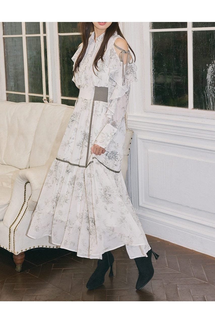 【リエンダ/rienda】のフリルスリーブニットドッキングワンピ 人気、トレンドファッション・服の通販 founy(ファニー) 　ファッション　Fashion　レディースファッション　Fashion for Women　ワンピース　Dresses　シェイプ　Shape, Slim Fit　シフォン　Chiffon, Lightweight Fabric　フィット　Fit, Slim Fit　ロング　Long, Long-Length　再入荷　Restock / Back in Stock　 other-1|ID: prp329100004783239 ipo3291000000035091740