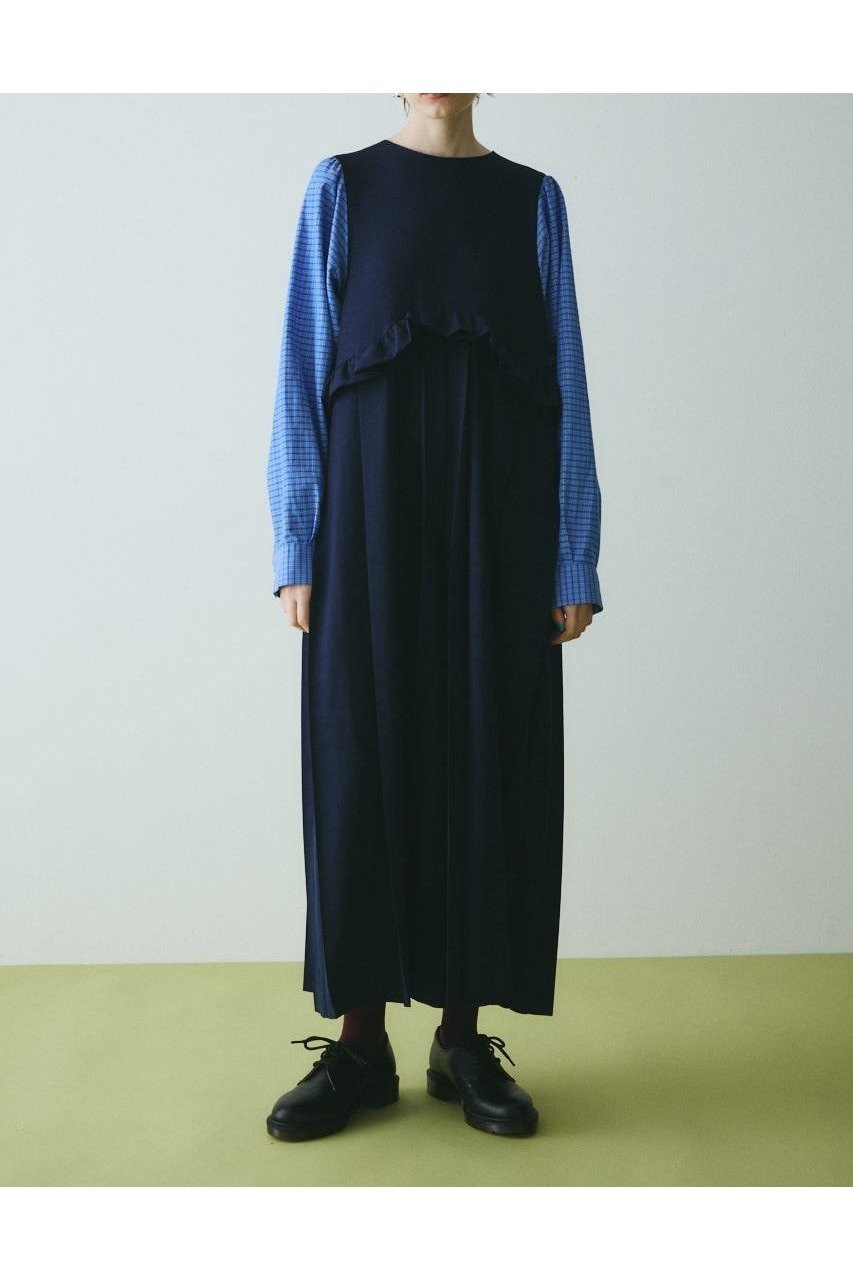 【ヘリンドットサイ/HeRIN.CYE】のMany tuck all in one インテリア・キッズ・メンズ・レディースファッション・服の通販 founy(ファニー) 　ファッション　Fashion　レディースファッション　Fashion for Women　フリル　Frill, Ruffle　NVY|ID: prp329100004783240 ipo3291000000034966246