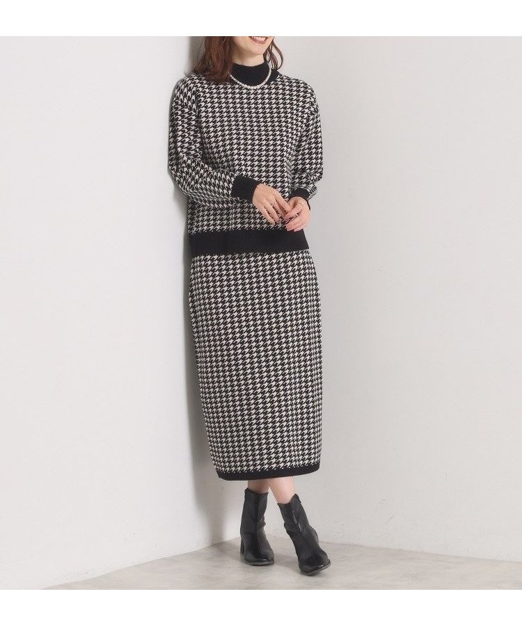 【イッツデモ/ITS' DEMO】の【手洗い可】タイトスカートニットセットアップ 人気、トレンドファッション・服の通販 founy(ファニー) 　ファッション　Fashion　レディースファッション　Fashion for Women　セットアップ　Matching Sets　スカート・ミニ/ミディ/マキシ　Skirts / Mini, Midi & Maxi Skirts　クラシカル　Classical, Vintage-Inspired　切替　Switching, Contrast Panel　ジャカード／ジャガード　Jacquard, Woven Pattern　スマート　Smart, Elegant　セットアップ　Set-Up, Coordinated Outfit　チェック　Check, Plaid, Tartan　ハイネック　High Neck, Mock Neck　ポケット　Pocket, Pocket Detail　無地　Plain, Solid Color　再入荷　Restock / Back in Stock　おすすめ　Recommended / Our Picks　 other-1|ID: prp329100004783248 ipo3291000000035021218