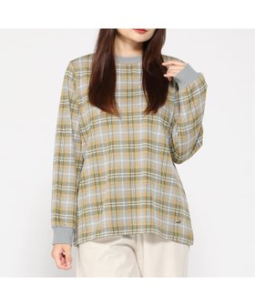 【クロコダイル/CROCODILE】のチェック柄 リブデザイン カットソー 人気、トレンドファッション・服の通販 founy(ファニー) ファッション Fashion レディースファッション Fashion for Women トップス・カットソー Cut & Sew Tops カットソー・ベーシックTシャツ Cut-and-Sewn Tops / Stretch Tees & Basics インナー Innerwear カットソー Cut and Sewn Top シンプル Simple, Minimal ジャカード／ジャガード Jacquard, Woven Pattern チェック Check, Plaid, Tartan トレーナー Sweatshirt, Trainer 秋 Autumn |ID:prp329100004783276