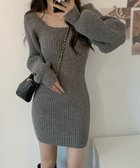 【ミニミニストア/miniministore】のリブニットワンピース レディース 韓国風 グレー|ID: prp329100004783320 ipo3291000000034713500