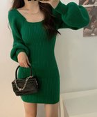【ミニミニストア/miniministore】のリブニットワンピース レディース 韓国風 グリーン|ID: prp329100004783320 ipo3291000000035189354