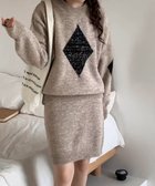 【ミニミニストア/miniministore】のスパンコールニットセットアップ きれいめ モカ|ID: prp329100004783321 ipo3291000000034713509