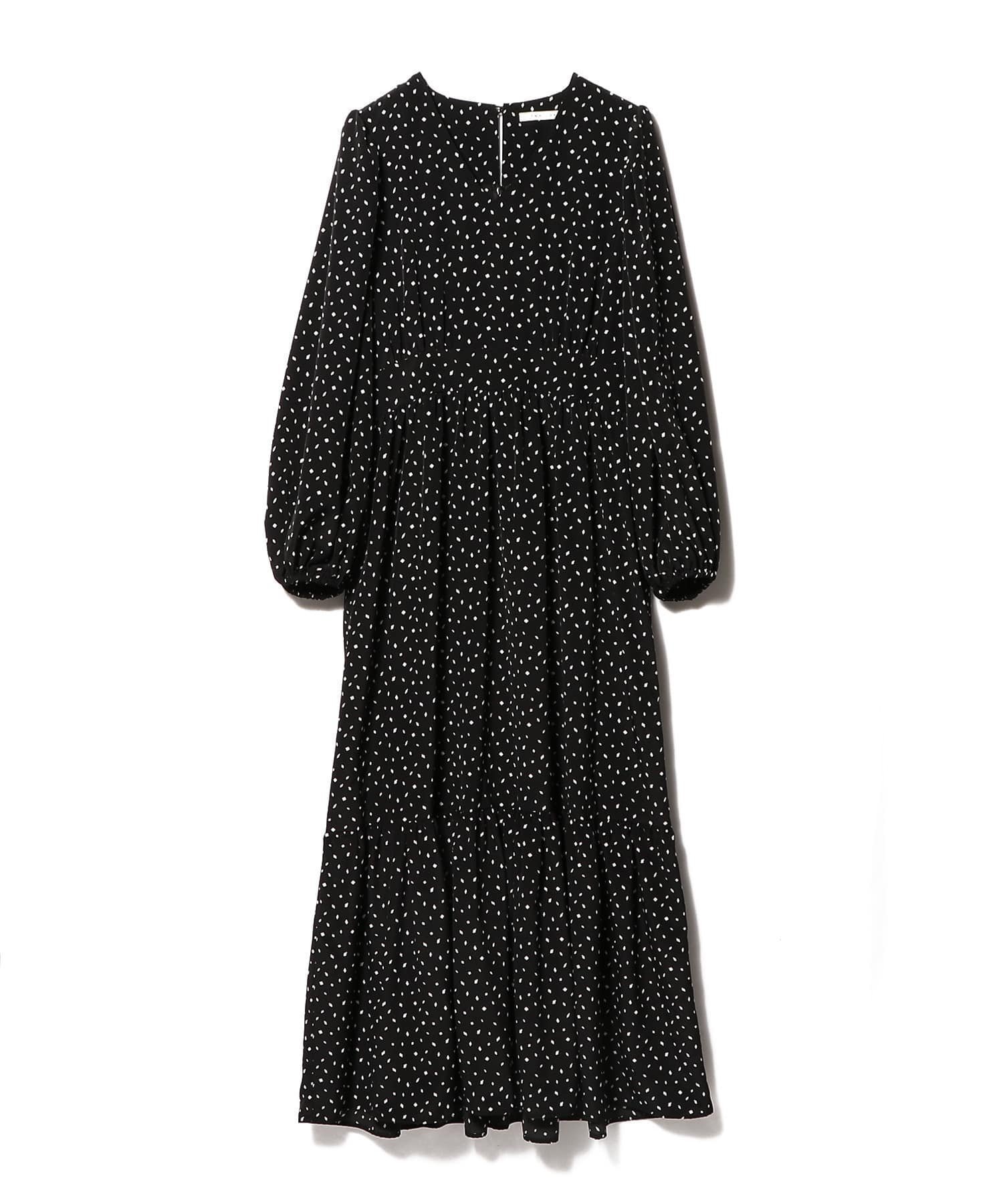 【エストネーション/ESTNATION】のポリエステルギャザーマキシワンピース《EXCLUSIVE》 インテリア・キッズ・メンズ・レディースファッション・服の通販 founy(ファニー) 　ファッション　Fashion　レディースファッション　Fashion for Women　ワンピース　Dresses　マキシ丈ワンピース・ロングドレス　Maxi Dresses / Long One-Pieces　プリント系ブラック|ID: prp329100004783339 ipo3291000000035218078