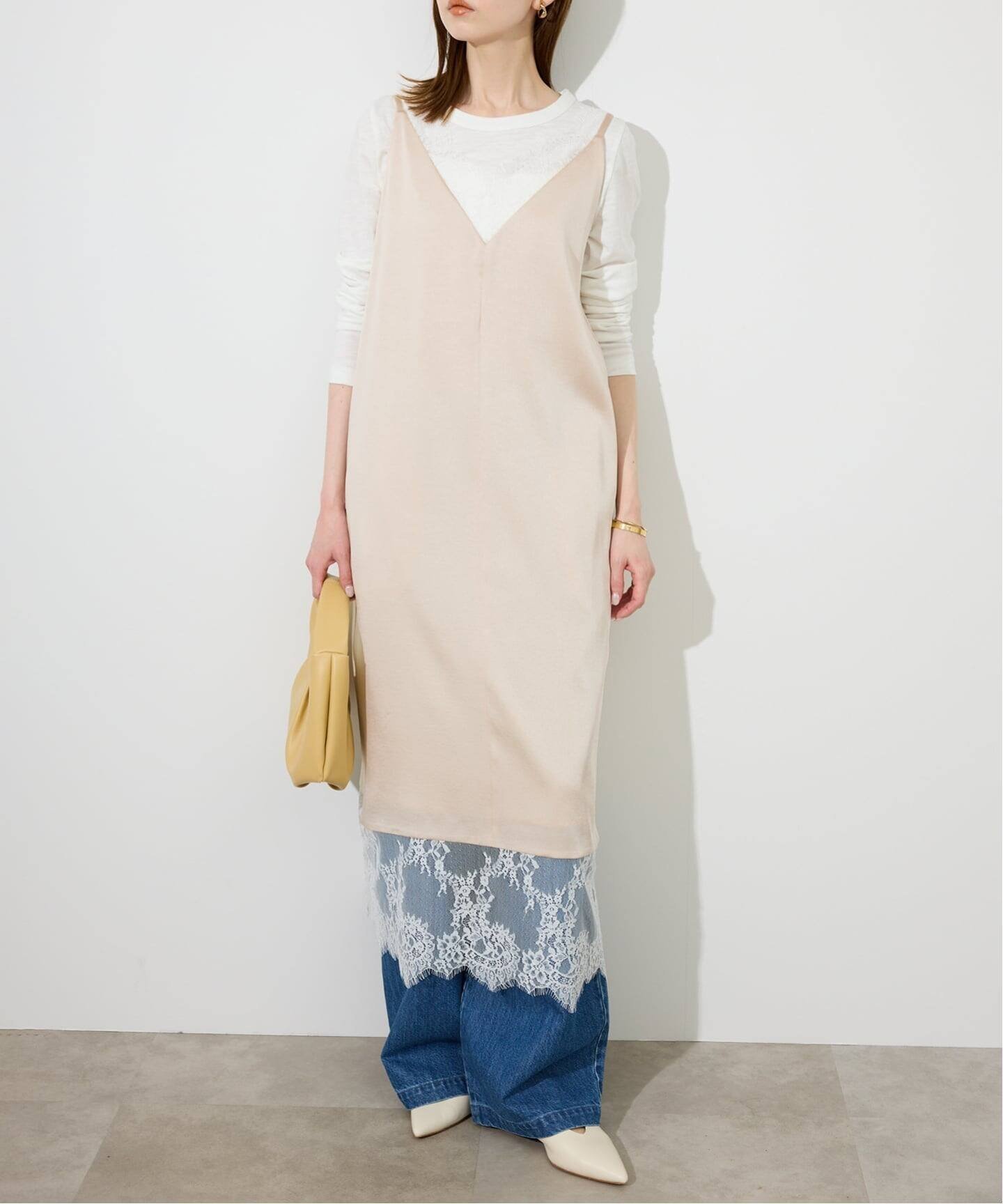 【スローブ イエナ/SLOBE IENA】の《WEB限定カラー有り/追加2 》レースサテンワンピース インテリア・キッズ・メンズ・レディースファッション・服の通販 founy(ファニー) 　ファッション　Fashion　レディースファッション　Fashion for Women　ワンピース　Dresses　インナー　Innerwear　キャミワンピース　Cami Dress, Slip Dress　コンパクト　Compact, Small Size　サテン　Satin, Glossy Fabric　シューズ　Shoes, Footwear　ジャケット　Jacket, Outerwear　タンク　Tank Top, Sleeveless Top　デニム　Denim, Jeans Material　トレンド　Trend, Trending Now　ドッキング　Docking, Mixed Material　バランス　Balance, Style Balance　ランジェリー　Lingerie, Intimate Wear　レース　Lace, Lace Fabric　おすすめ　Recommended / Our Picks　2026年　2026　ベージュ|ID: prp329100004783372 ipo3291000000035246792