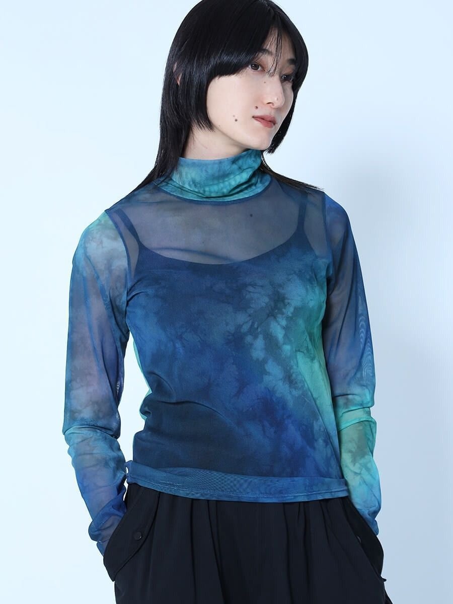 【ラシュッド/LASUD】のタイダイシアーチュールインナー インテリア・キッズ・メンズ・レディースファッション・服の通販 founy(ファニー) 　ファッション　Fashion　レディースファッション　Fashion for Women　インナー　Innerwear　スウェット / スエット　Sweatshirt, Sweatwear　ストレッチ　Stretch, Stretchy Fabric　冬　Winter / This Winter　グリーン|ID: prp329100004783394 ipo3291000000034808810