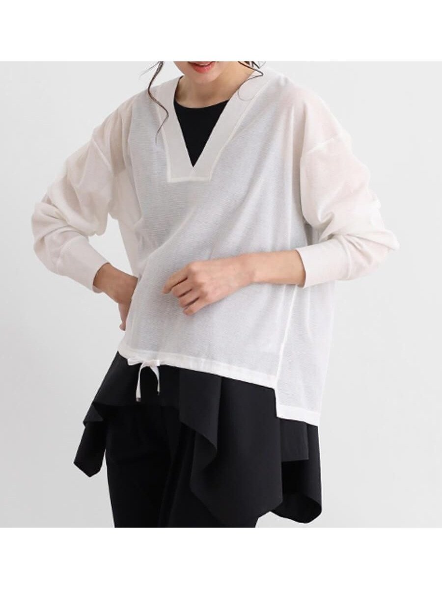 【ラシュッド/LASUD】のVネックライトプルオーバー インテリア・キッズ・メンズ・レディースファッション・服の通販 founy(ファニー) ファッション Fashion レディースファッション Fashion for Women トップス・カットソー Cut & Sew Tops カジュアルプルオーバー・ニットトップス Pullovers & Knit Tops / Casual Pullovers Vネックトップス V-Neck Tops / V-Cut Neckline Shirts ショルダー Shoulder, Shoulder Strap ドロップ Drop Shoulder, Dropped Style ボトム Bottoms, Lower Wear オフホワイト|ID: prp329100004783406 ipo3291000000034714150