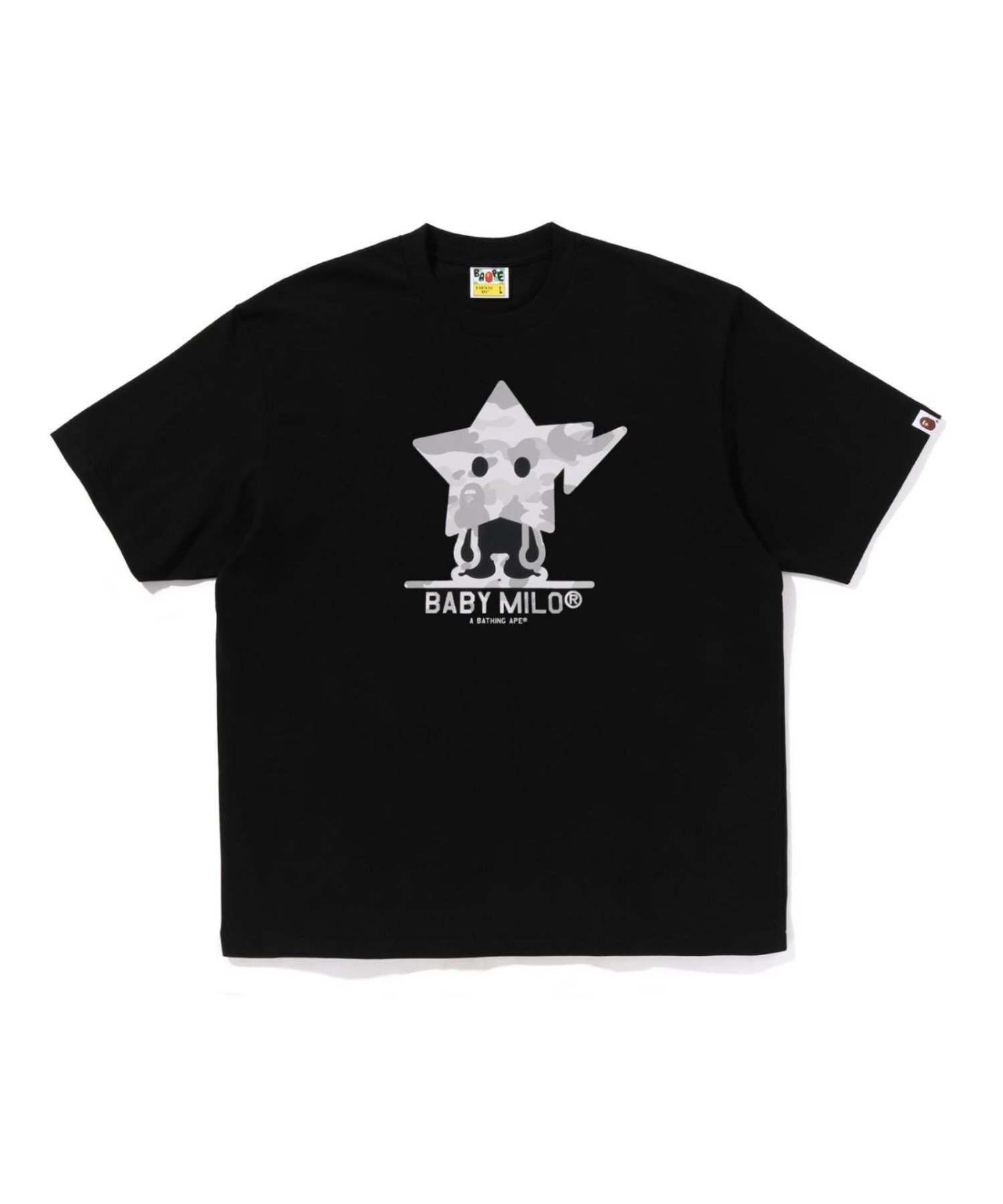 【ア ベイシング エイプ/A BATHING APE】のCOLOR CAMO BABY MILO STA RELAXED FIT TEE インテリア・キッズ・メンズ・レディースファッション・服の通販 founy(ファニー) 　ファッション　Fashion　レディースファッション　Fashion for Women　ショート　Short, Short Length　スリーブ　Sleeve, Long Sleeve / Short Sleeve　フロント　Front, Front Design　プリント　Print, Printed Pattern　モチーフ　Motif, Design Theme　BLACK|ID: prp329100004783430 ipo3291000000034938394