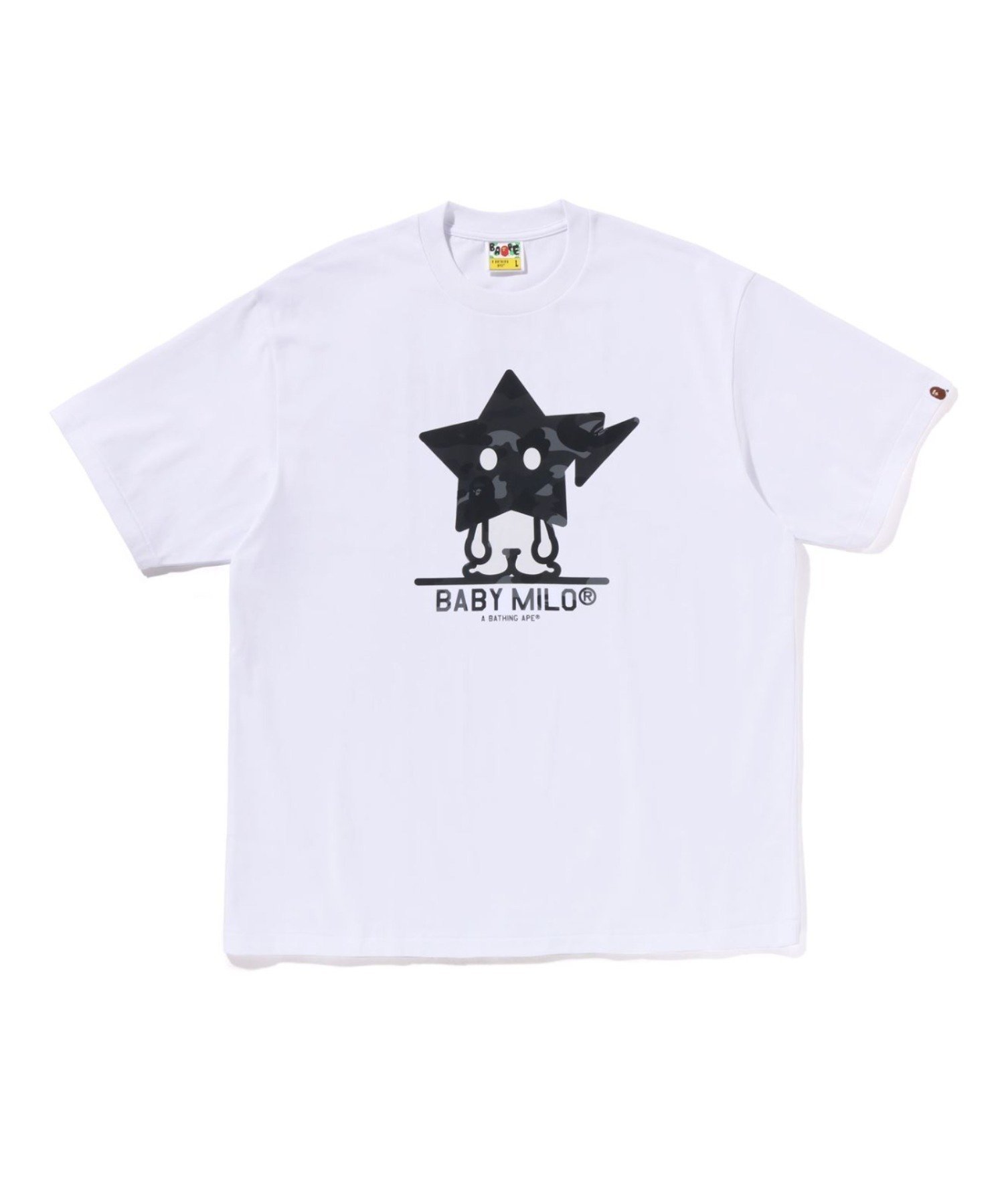 【ア ベイシング エイプ/A BATHING APE】のCOLOR CAMO BABY MILO STA RELAXED FIT TEE インテリア・キッズ・メンズ・レディースファッション・服の通販 founy(ファニー) 　ファッション　Fashion　レディースファッション　Fashion for Women　ショート　Short, Short Length　スリーブ　Sleeve, Long Sleeve / Short Sleeve　フロント　Front, Front Design　プリント　Print, Printed Pattern　モチーフ　Motif, Design Theme　WHITE|ID: prp329100004783430 ipo3291000000034938395