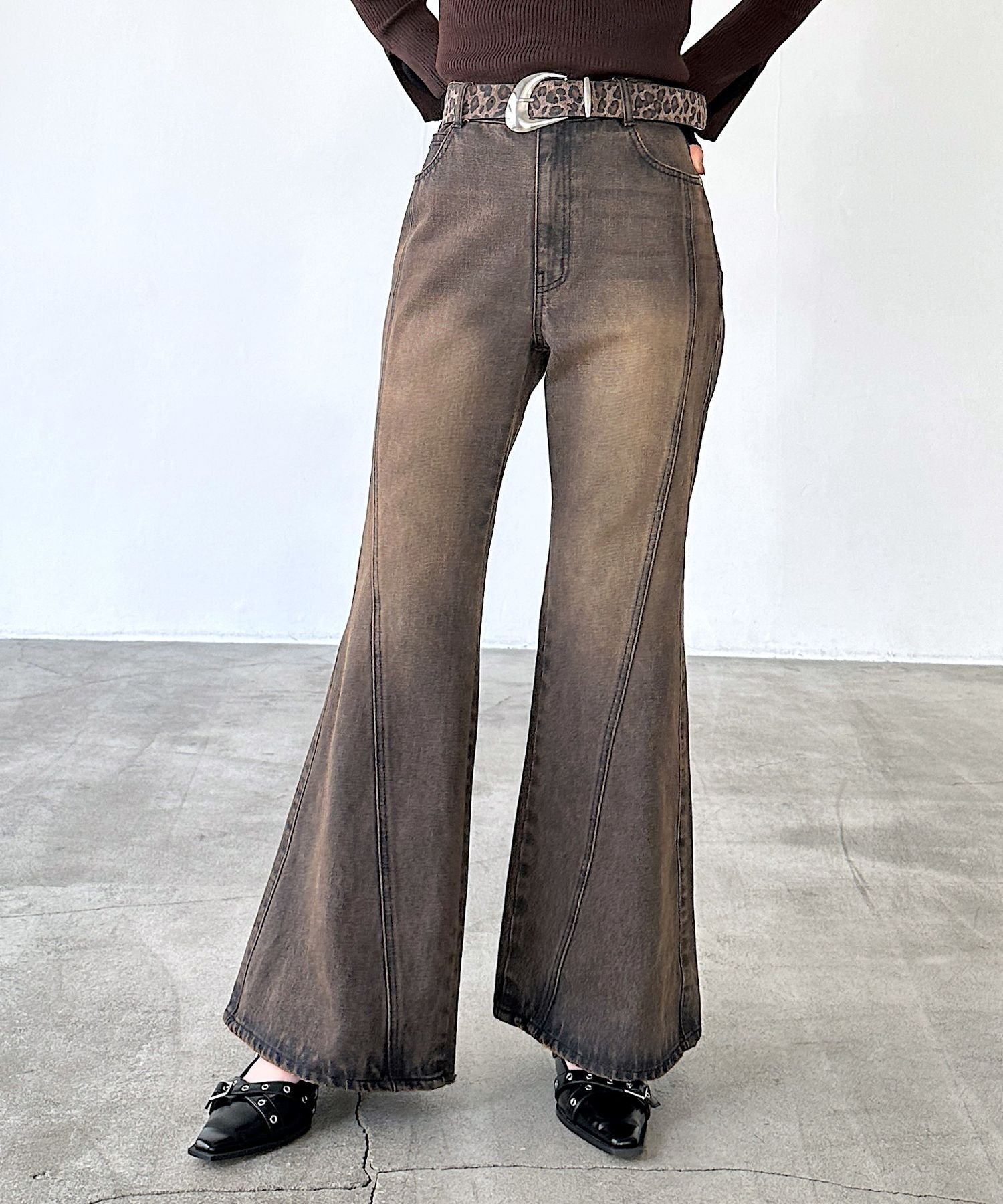 【ページボーイ/PAGEBOY】の【XS~Lサイズ展開】スリムレッグフレアデニム インテリア・キッズ・メンズ・レディースファッション・服の通販 founy(ファニー) ファッション Fashion レディースファッション Fashion for Women センター Center, Center Line デニム Denim, Jeans Material トレンド Trend, Trending Now フレア Flare, Flared ポケット Pocket, Pocket Detail ブラウン58|ID: prp329100004783643 ipo3291000000034790470