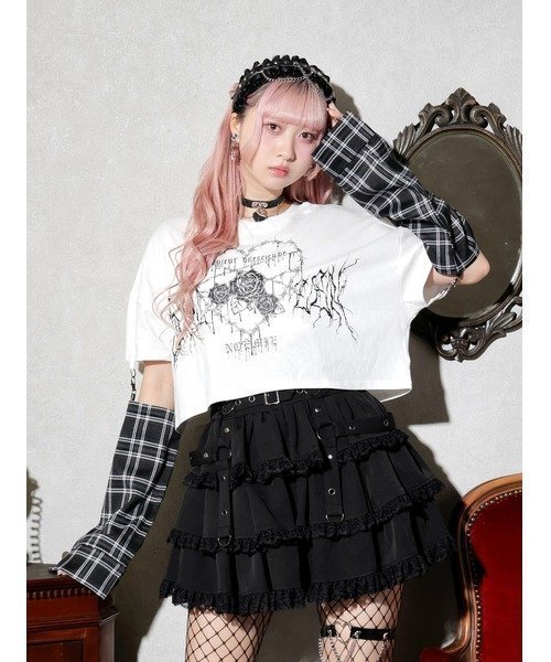 【ノエミ/NOEMIE】の2WAYチェックスリーブTシャツ インテリア・キッズ・メンズ・レディースファッション・服の通販 founy(ファニー) 　ファッション　Fashion　レディースファッション　Fashion for Women　トップス・カットソー　Cut & Sew Tops　シャツ・ブラウス・オフィスカジュアル　Elegant Blouses & Button-Ups　ロングTシャツ・Tシャツ　Longline T-Shirts & Tees　スリーブ　Sleeve, Long Sleeve / Short Sleeve　チェック　Check, Plaid, Tartan　フロント　Front, Front Design　プリント　Print, Printed Pattern　ワンポイント　One Point, Statement Accent　オフホワイト|ID: prp329100004783660 ipo3291000000035181034