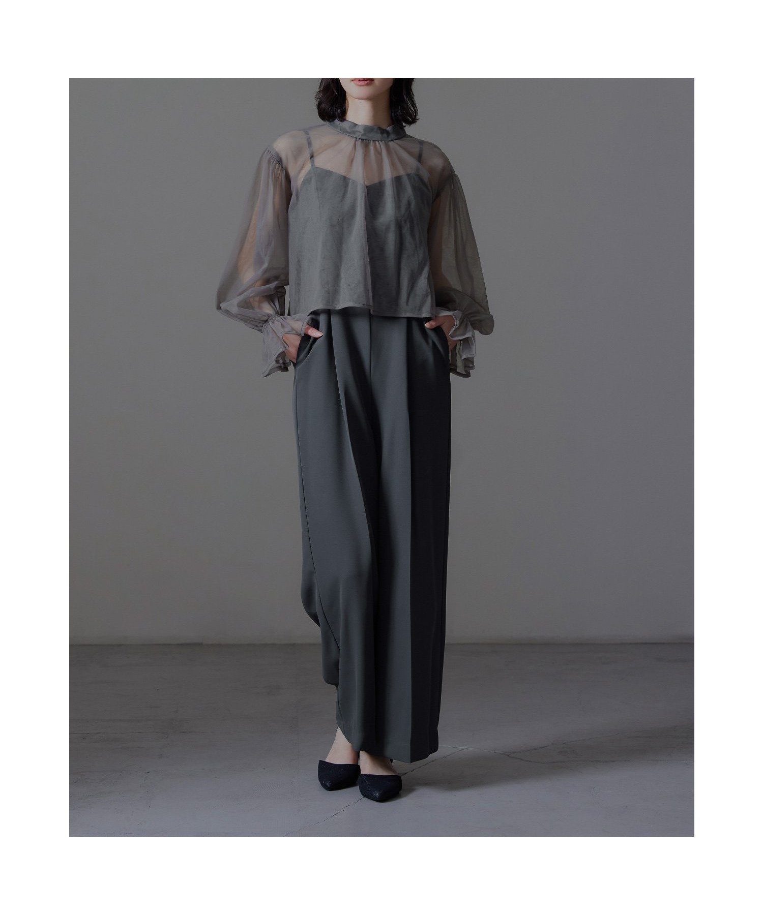 【ビーフラット/bflat】のシアートップスオールインワンドレス 2点セット チュール ブラウス パンツドレス インテリア・キッズ・メンズ・レディースファッション・服の通販 founy(ファニー) ファッション Fashion レディースファッション Fashion for Women パンツ Pants & Trousers シアー Sheer, See-Through スリーブ Sleeve, Long Sleeve / Short Sleeve センター Center, Center Line チュール Tulip, Tulip Motif ドレス Dress, One-Piece ボトルネック Bottle Neck, Mock Neck ポケット Pocket, Pocket Detail ワイド Wide, Wide Fit おすすめ Recommended / Our Picks 結婚式 Wedding 披露宴 Wedding Reception 二次会 After Party チャコール|ID: prp329100004783667 ipo3291000000034718355