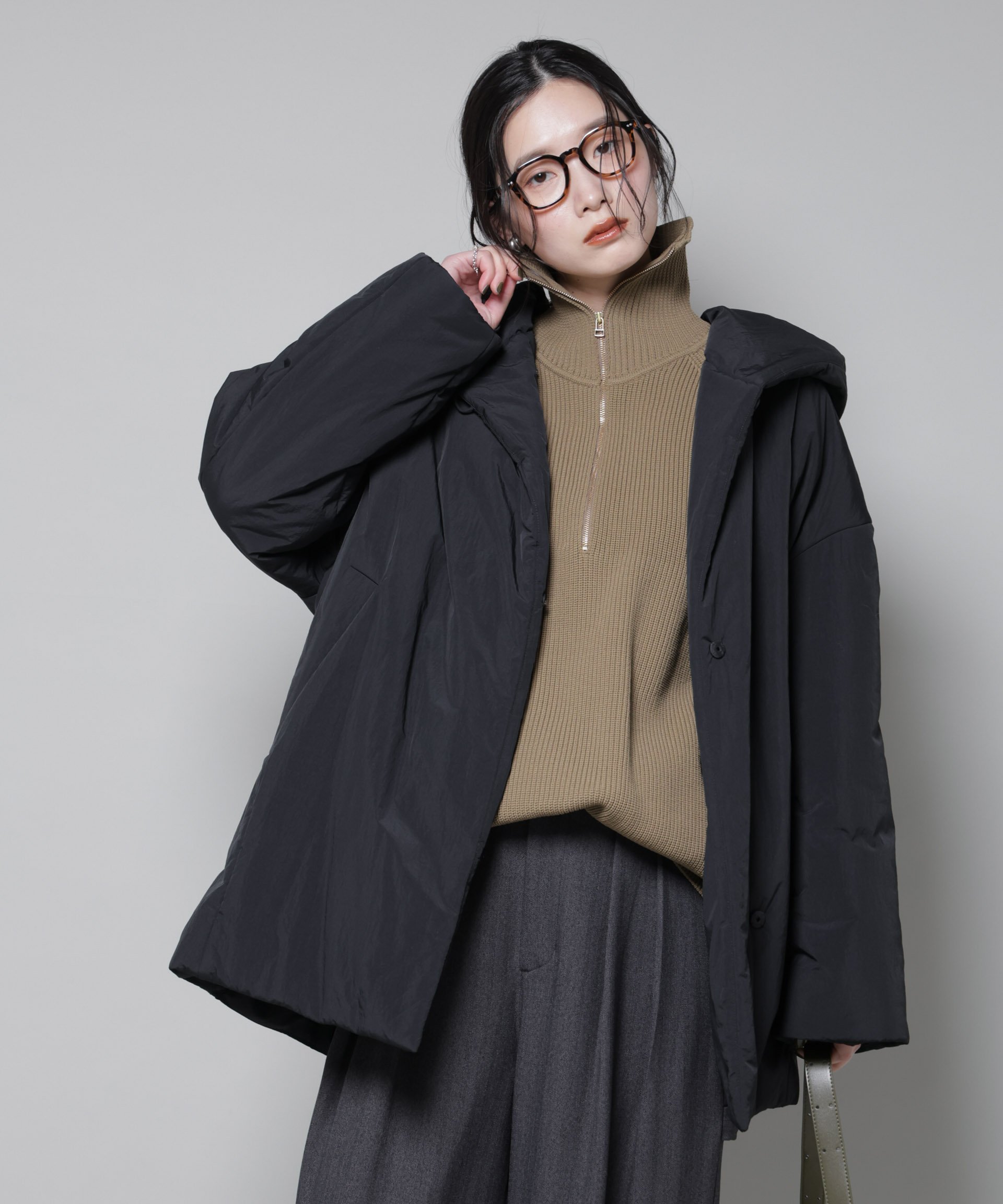 【ナノ ユニバース/nano universe】のETHERMALOFTAEROGEL 中綿フードコクーンコート 人気、トレンドファッション・服の通販 founy(ファニー) 　ファッション　Fashion　レディースファッション　Fashion for Women　アウター　Coat / Outerwear Collection　コート・ロングコート・ピーコート　Long Coats, Peacoats & More　ショルダー　Shoulder, Shoulder Strap　ショール　Shawl, Wrap　ダウン　Down, Puffer　ダブル　Double, Double-Breasted　ドロップ　Drop Shoulder, Dropped Style　フォルム　Silhouette, Form　防寒　Cold Protection, Winter-Ready　ミドル　Middle Length, Mid Height　ワッシャー　Washer, Crinkled Finish　冬　Winter / This Winter　2025年　2025　2025-2026秋冬・A/W　Autumn/Winter 2025–26 AW25–26　 other-1|ID: prp329100004783672 ipo3291000000034718398