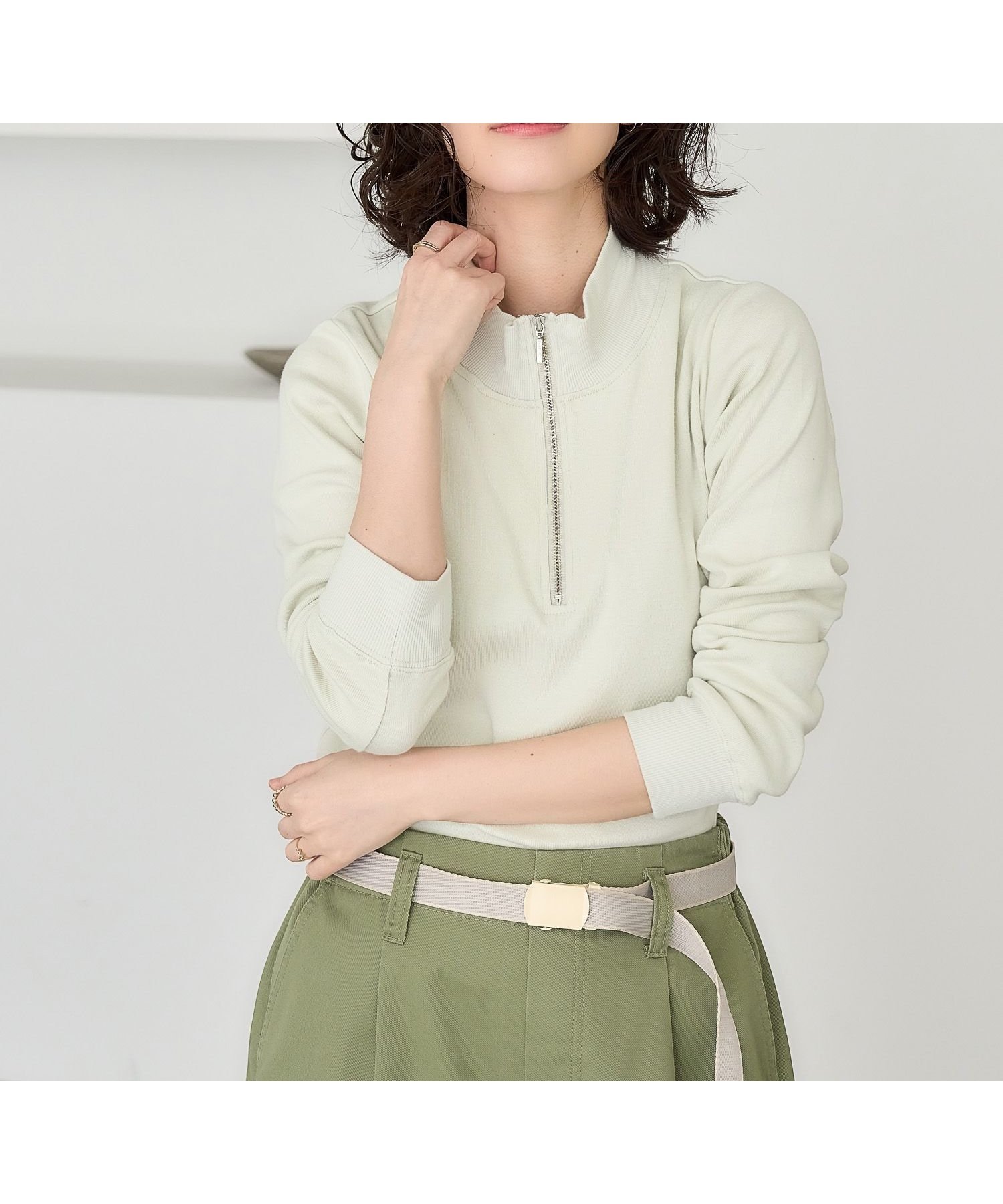 【スタディオ クリップ/studio CLIP】の《days》ハーフジッププルオーバー インテリア・キッズ・メンズ・レディースファッション・服の通販 founy(ファニー) 　ファッション　Fashion　レディースファッション　Fashion for Women　トップス・カットソー　Cut & Sew Tops　カジュアルプルオーバー・ニットトップス　Pullovers & Knit Tops / Casual Pullovers　おすすめ　Recommended / Our Picks　カットソー　Cut and Sewn Top　コンパクト　Compact, Small Size　シルバー　Silver, Metallic Silver　シンプル　Simple, Minimal　ブルゾン　Blouson, Bomber Jacket　ベーシック　Basic, Essential　ミント72|ID: prp329100004783674 ipo3291000000034775223