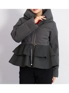 【ヴァン/Vin】のフリルペプラムダウンコート チャコールグレー|ID: prp329100004783680 ipo3291000000035018700