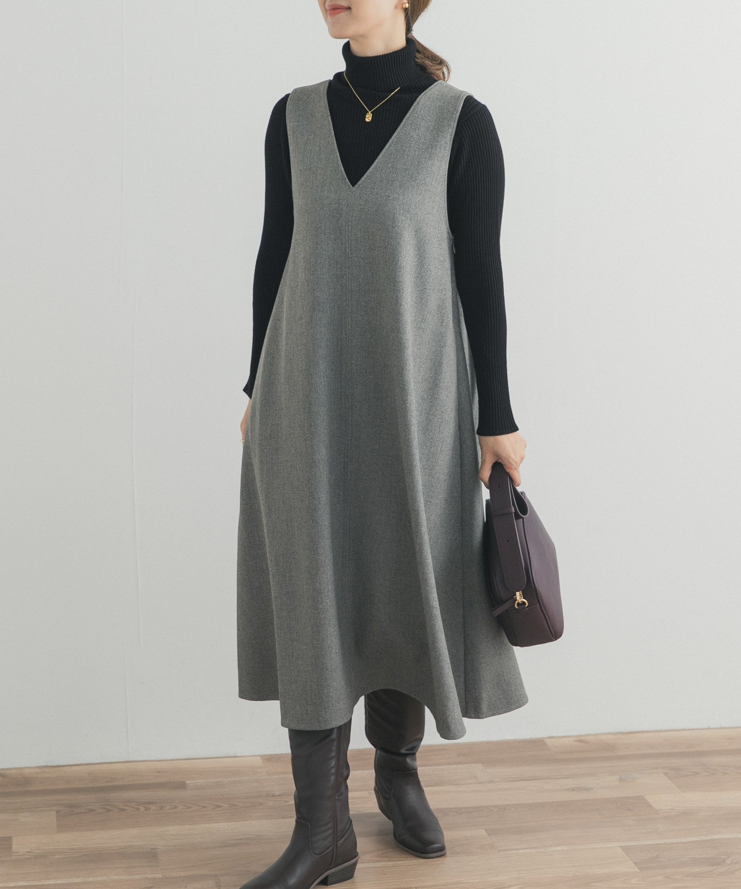 【アーバンリサーチ ドアーズ/URBAN RESEARCH DOORS】のメランジBACKタックフレアジャンスカ インテリア・キッズ・メンズ・レディースファッション・服の通販 founy(ファニー) 　ファッション　Fashion　レディースファッション　Fashion for Women　2025年　2025　2025-2026秋冬・A/W　Autumn/Winter 2025–26 AW25–26　冬　Winter / This Winter　インナー　Innerwear　シンプル　Simple, Minimal　フロント　Front, Front Design　ミックス　Mix, Mixed Style　メランジ　Melange, Mixed Yarn　エレガント 上品　Elegant　A/W・秋冬　Autumn/Winter　グレー|ID: prp329100004783682 ipo3291000000034718803