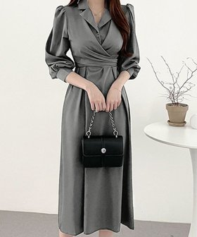 【アミュレット/Amulet】の【Amulet】ウエストクロスワンピース 人気、トレンドファッション・服の通販 founy(ファニー) ファッション Fashion レディースファッション Fashion for Women ワンピース Dresses スリーブ Sleeve, Long Sleeve / Short Sleeve ロング Long, Long-Length エレガント 上品 Elegant |ID:prp329100004783686