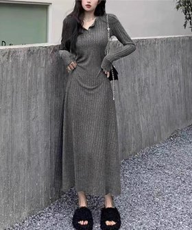 【ミニミニストア/miniministore】のリブニットワンピース 長袖 ロングワンピ 人気、トレンドファッション・服の通販 founy(ファニー) ファッション Fashion レディースファッション Fashion for Women ワンピース Dresses ニットワンピース Knit Dresses アクリル Acrylic Material エレガント 上品 Elegant ショート Short, Short Length バランス Balance, Style Balance リブニット Rib Knit, Ribbed Knit ロング Long, Long-Length 無地 Plain, Solid Color A/W・秋冬 Autumn/Winter 長袖 Long Sleeve, Full Sleeve |ID:prp329100004783696