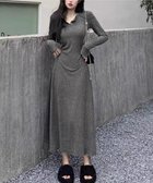 【ミニミニストア/miniministore】のリブニットワンピース 長袖 ロングワンピ グレー|ID: prp329100004783696 ipo3291000000034719082