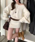 【ミニミニストア/miniministore】のミニニットワンピースウエストマーク韓国風 アイボリー|ID: prp329100004783697 ipo3291000000034870607