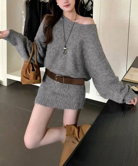 【ミニミニストア/miniministore】のミニニットワンピースウエストマーク韓国風 人気、トレンドファッション・服の通販 founy(ファニー) ファッション Fashion レディースファッション Fashion for Women ワンピース Dresses ニットワンピース Knit Dresses アクリル Acrylic Material ショート Short, Short Length スリーブ Sleeve, Long Sleeve / Short Sleeve セットアップ Set-Up, Coordinated Outfit ダウン Down, Puffer 長袖 Long Sleeve, Full Sleeve バランス Balance, Style Balance フェミニン Feminine, Girly ロング Long, Long-Length A/W・秋冬 Autumn/Winter |ID:prp329100004783697