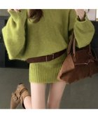 【ミニミニストア/miniministore】のミニニットワンピースウエストマーク韓国風 グリーン|ID: prp329100004783697 ipo3291000000035245329