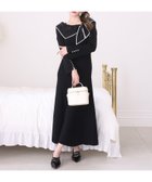 【ナイスクラップ/NICE CLAUP】の異素材リボンニットロングワンピース ブラック|ID: prp329100004783707 ipo3291000000035180001