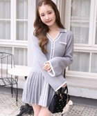 【ナイスクラップ/NICE CLAUP】の襟付きニットミニワンピース 人気、トレンドファッション・服の通販 founy(ファニー) ファッション Fashion レディースファッション Fashion for Women ワンピース Dresses 2025年 2025 2025-2026秋冬・A/W Autumn/Winter 2025–26 AW25–26 冬 Winter / This Winter おすすめ Recommended / Our Picks フェミニン Feminine, Girly フロント Front, Front Design プリーツ Pleats, Pleated ロング Long, Long-Length ワンポイント One Point, Statement Accent thumbnail グレー|ID: prp329100004783708 ipo3291000000034719173