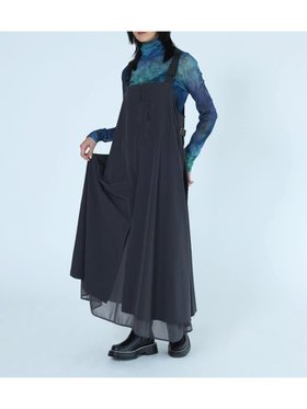 【ラシュッド/LASUD】のチュールレイヤードジャンパースカート 人気、トレンドファッション・服の通販 founy(ファニー) ファッション Fashion レディースファッション Fashion for Women スカート Skirts シアー Sheer, See-Through スリット Slit, Slit Detail チュール Tulip, Tulip Motif |ID:prp329100004783718