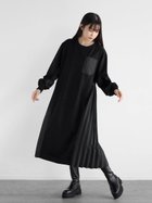 【ラシュッド/LASUD】のプリーツドッキングワンピース 人気、トレンドファッション・服の通販 founy(ファニー) ファッション Fashion レディースファッション Fashion for Women ワンピース Dresses スニーカー Sneakers, Trainers ドッキング Docking, Mixed Material フロント Front, Front Design プリーツ Pleats, Pleated ポケット Pocket, Pocket Detail thumbnail ブラック|ID: prp329100004783721 ipo3291000000034929107