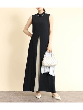 【ヴァン/Vin】のバイカラーインパンツワンピース 人気、トレンドファッション・服の通販 founy(ファニー) ファッション Fashion レディースファッション Fashion for Women パンツ Pants & Trousers おすすめ Recommended / Our Picks エレガント 上品 Elegant スリット Slit, Slit Detail ドレープ Drape, Draping Fabric フロント Front, Front Design |ID:prp329100004783722