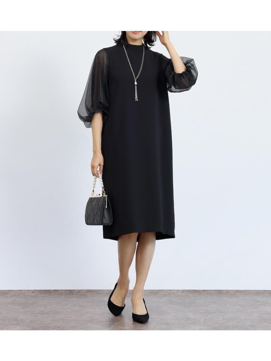 【ヴァン/Vin】のシアースリーブワンピース インテリア・キッズ・メンズ・レディースファッション・服の通販 founy(ファニー) 　ファッション　Fashion　レディースファッション　Fashion for Women　ワンピース　Dresses　オケージョン　Occasion Wear　シアー　Sheer, See-Through　チュール　Tulip, Tulip Motif　ブラック|ID: prp329100004783725 ipo3291000000035178405