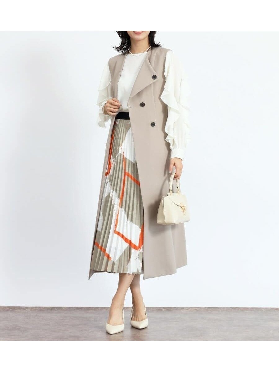 【ヴァン/Vin】のアシンメトリーラペルジレワンピース インテリア・キッズ・メンズ・レディースファッション・服の通販 founy(ファニー) 　ファッション　Fashion　レディースファッション　Fashion for Women　アウター　Coat / Outerwear Collection　おすすめ　Recommended / Our Picks　アシンメトリー　Asymmetrical Style　サンダル　Sandals, Summer Shoes　デニム　Denim, Jeans Material　フロント　Front, Front Design　ロング　Long, Long-Length　ベージュ|ID: prp329100004783726 ipo3291000000035179098