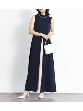 【ヴァン/Vin】のバイカラーインパンツワンピース 人気、トレンドファッション・服の通販 founy(ファニー) ファッション Fashion レディースファッション Fashion for Women パンツ Pants & Trousers おすすめ Recommended / Our Picks エレガント 上品 Elegant スリット Slit, Slit Detail ドレープ Drape, Draping Fabric フロント Front, Front Design |ID:prp329100004783727