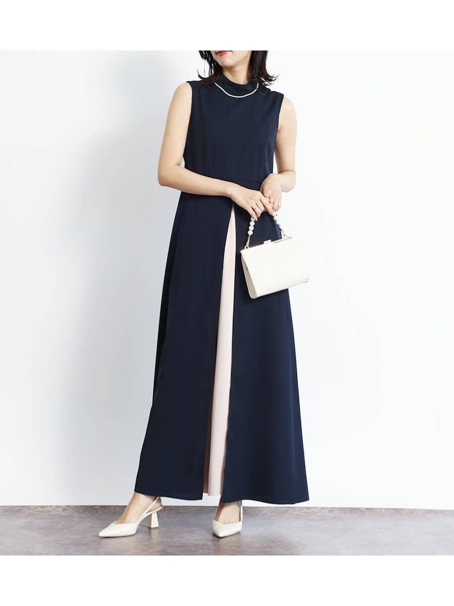 【ヴァン/Vin】のバイカラーインパンツワンピース 人気、トレンドファッション・服の通販 founy(ファニー) ファッション Fashion レディースファッション Fashion for Women パンツ Pants & Trousers おすすめ Recommended / Our Picks エレガント 上品 Elegant スリット Slit, Slit Detail ドレープ Drape, Draping Fabric フロント Front, Front Design other-1|ID: prp329100004783727 ipo3291000000035121660