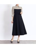 【ヴァン/Vin】のシャツドッキングニットワンピース ブラック|ID: prp329100004783737 ipo3291000000035179129