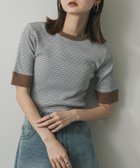 【センスオブプレイス/SENSE OF PLACE by URBAN RESEARCH】の『一部WEB限定カラー』クルーネックリンガーボーダーTシャツ(5分袖) BLU×BRN|ID: prp329100004783742 ipo3291000000034798535