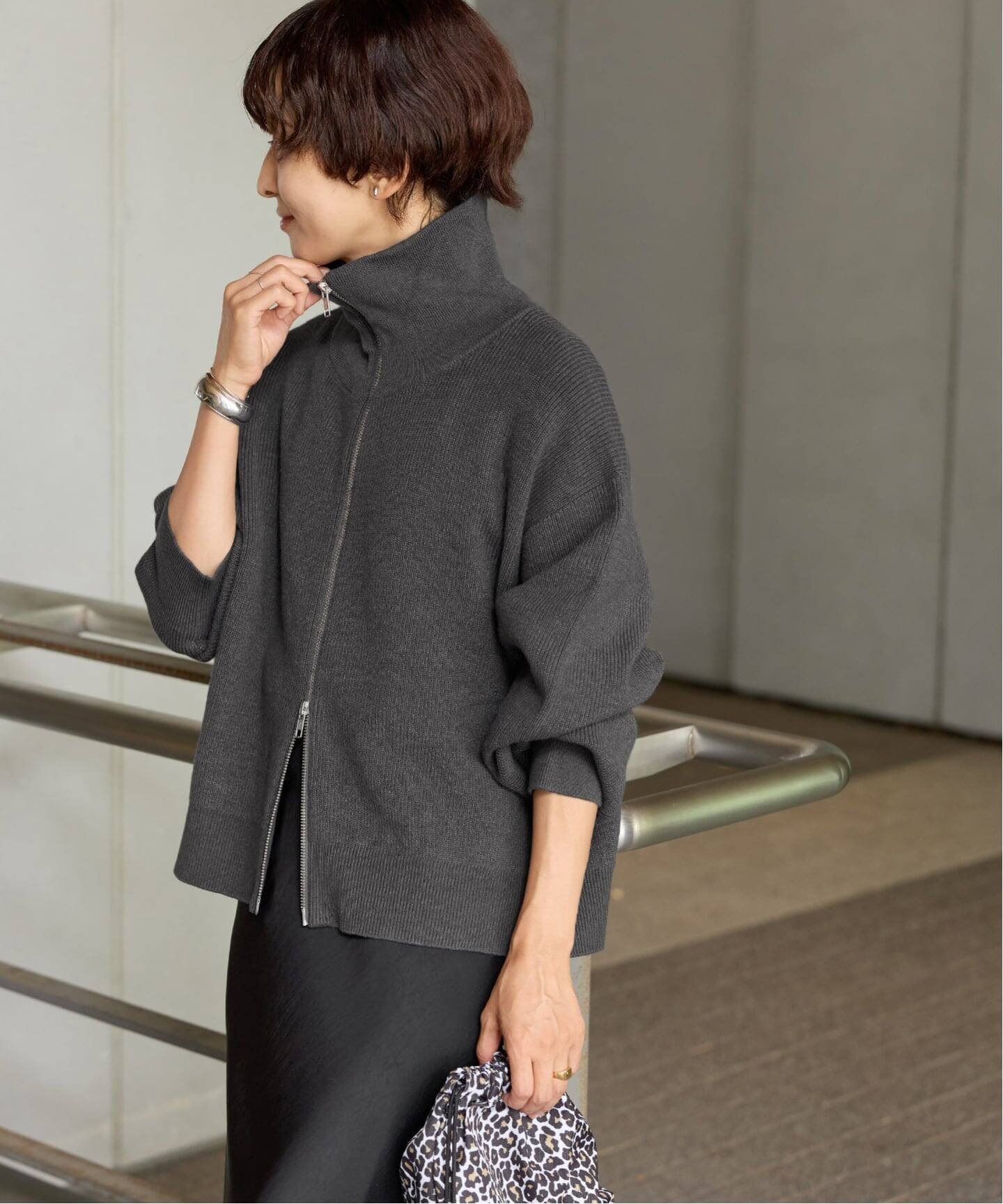 【ジャーナルスタンダード レリューム/JOURNAL STANDARD relume】の《追加3》ダブルジップニットカーディガン インテリア・キッズ・メンズ・レディースファッション・服の通販 founy(ファニー) 　ファッション　Fashion　レディースファッション　Fashion for Women　トップス・カットソー　Cut & Sew Tops　ニット　Knit Tops & Sweaters　カーディガン・羽織り　Layered Style Cardigans　2025年　2025　2025-2026秋冬・A/W　Autumn/Winter 2025–26 AW25–26　インナー　Innerwear　ジャケット　Jacket, Outerwear　ミドル　Middle Length, Mid Height　畦　Ribbed Knit　羽織　Haori, Light Jacket　グレー|ID: prp329100004783760 ipo3291000000034929005