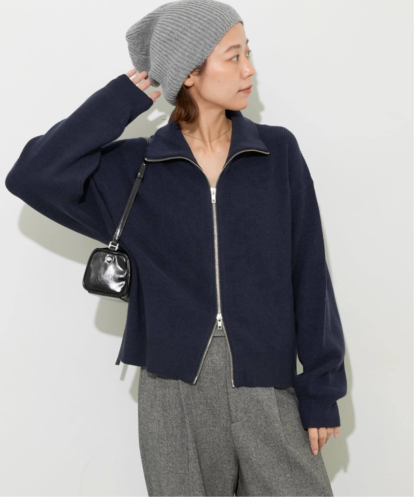 【ジャーナルスタンダード レリューム/JOURNAL STANDARD relume】の《追加3》ダブルジップニットカーディガン インテリア・キッズ・メンズ・レディースファッション・服の通販 founy(ファニー) 　ファッション　Fashion　レディースファッション　Fashion for Women　トップス・カットソー　Cut & Sew Tops　ニット　Knit Tops & Sweaters　カーディガン・羽織り　Layered Style Cardigans　2025年　2025　2025-2026秋冬・A/W　Autumn/Winter 2025–26 AW25–26　インナー　Innerwear　ジャケット　Jacket, Outerwear　ミドル　Middle Length, Mid Height　畦　Ribbed Knit　羽織　Haori, Light Jacket　ネイビー|ID: prp329100004783760 ipo3291000000034929007