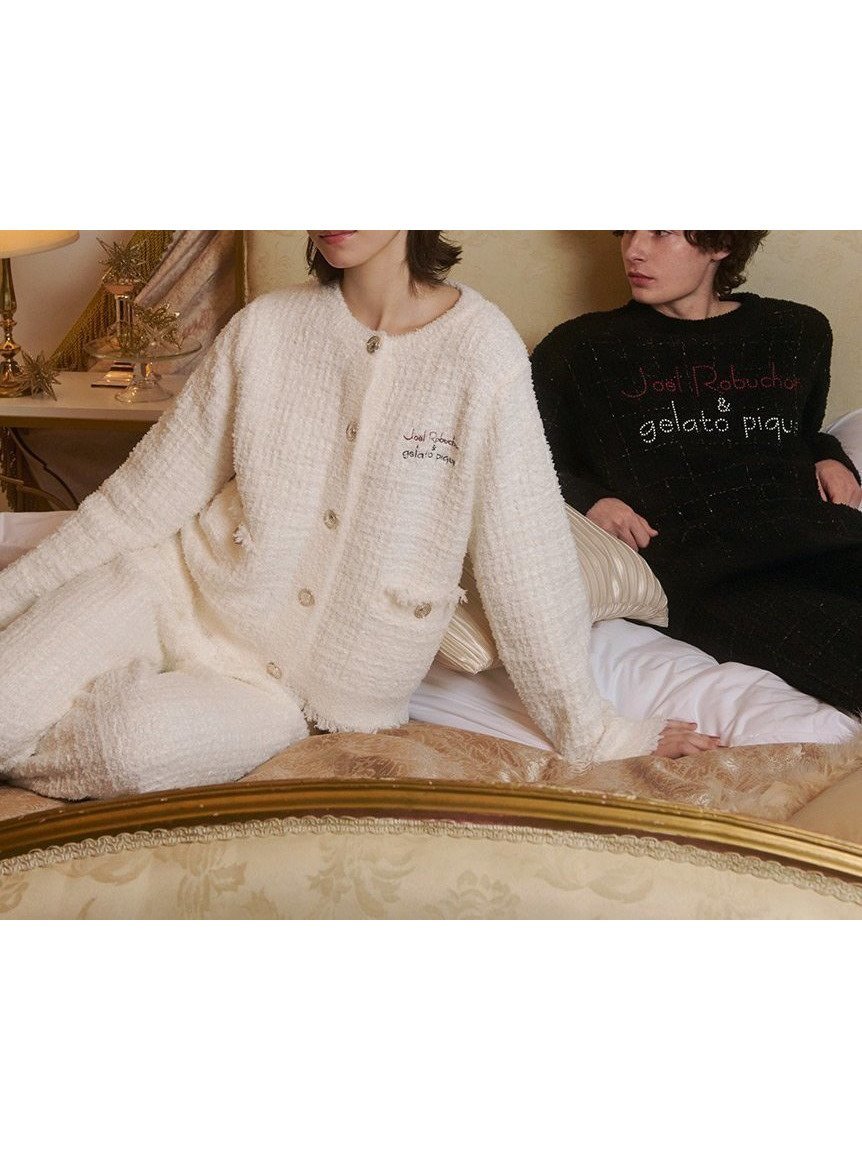 【ジェラート ピケ/gelato pique】の【JOEL ROBUCHON】ツイードモコクルーネックカーディガン インテリア・キッズ・メンズ・レディースファッション・服の通販 founy(ファニー) 　ファッション　Fashion　レディースファッション　Fashion for Women　トップス・カットソー　Cut & Sew Tops　カーディガン・羽織り　Layered Style Cardigans　カーディガン　Cardigan, Knitwear　ジャケット　Jacket, Outerwear　スマート　Smart, Elegant　ツイード　Twill, Twill Weave　パウダー　Powder, Soft Tone　フリンジ　Fringe, Tassel　フレンチ　French, French Style　ミックス　Mix, Mixed Style　リラックス　Relax, Relaxed Fit　ロング　Long, Long-Length　エレガント 上品　Elegant　IVR[003]|ID: prp329100004783801 ipo3291000000034821739