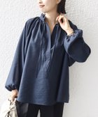 【シップス フォー ウィメン/SHIPS】の手洗い可能 シアー タンブラー リボン デザイン ロング スリーブ ブラウス ネイビー|ID: prp329100004783819 ipo3291000000034863122