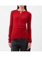 【ミラオーウェン/Mila Owen】のベロアヘンリーネックリブニット RED[046]|ID: prp329100004783877 ipo3291000000035089820