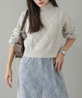 【ラジュール/Lajour】のショート丈ケーブルニット 人気、トレンドファッション・服の通販 founy(ファニー) ファッション Fashion レディースファッション Fashion for Women トップス・カットソー Cut & Sew Tops ニット Knit Tops & Sweaters コンパクト Compact, Small Size ショート Short, Short Length ハイネック High Neck, Mock Neck フォルム Silhouette, Form 手編み Hand-Knitted, Handmade Knit A/W・秋冬 Autumn/Winter |ID:prp329100004783878