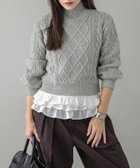 【ラジュール/Lajour】のショート丈ケーブルニット 人気、トレンドファッション・服の通販 founy(ファニー) ファッション Fashion レディースファッション Fashion for Women トップス・カットソー Cut & Sew Tops ニット Knit Tops & Sweaters コンパクト Compact, Small Size ショート Short, Short Length ハイネック High Neck, Mock Neck フォルム Silhouette, Form 手編み Hand-Knitted, Handmade Knit A/W・秋冬 Autumn/Winter thumbnail グレー|ID: prp329100004783878 ipo3291000000034721095