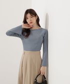 【プロポーション ボディドレッシング/PROPORTION BODY DRESSING】のウォッシャブル フレアスリーブオフショルニット ブルーグリーン|ID: prp329100004783908 ipo3291000000034793499