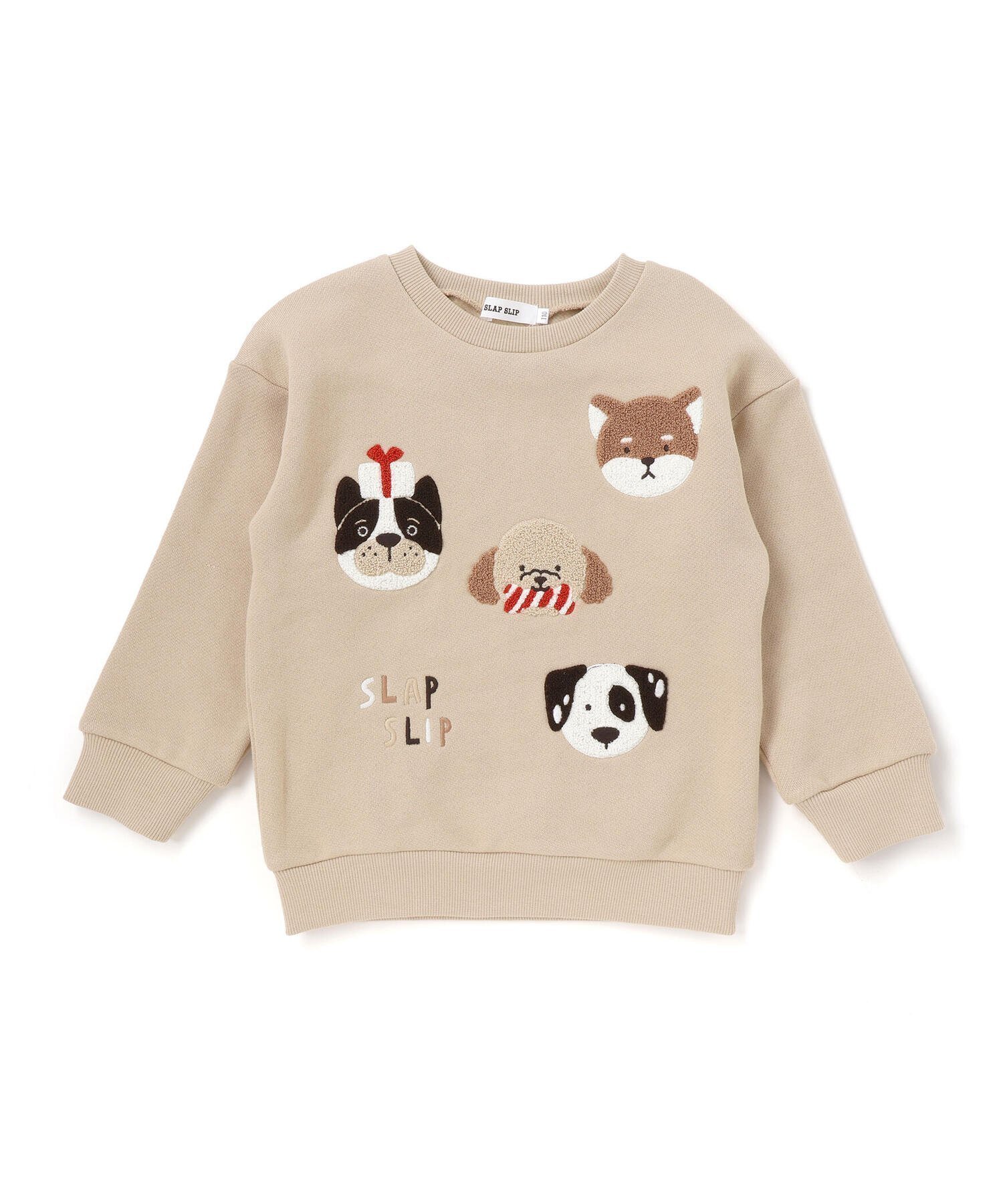 【ベベ オンライン ストア/BEBE ONLINE STORE / KIDS】の【裏起毛】はたらくくるまイヌ恐竜サガラ刺しゅうトレーナー(80~130cm) インテリア・キッズ・メンズ・レディースファッション・服の通販 founy(ファニー) 　ファッション　Fashion　キッズファッション　Fashion for Kids　秋　Autumn　チェック　Check, Plaid, Tartan　トレーナー　Sweatshirt, Trainer　長袖　Long Sleeve, Full Sleeve　フレンチ　French, French Style　フロント　Front, Front Design　ミックス　Mix, Mixed Style　モチーフ　Motif, Design Theme　A/W・秋冬　Autumn/Winter　おすすめ　Recommended / Our Picks　お家時間・ステイホーム　Stay Home / At Home　エレガント 上品　Elegant　2025年　2025　2025-2026秋冬・A/W　Autumn/Winter 2025–26 AW25–26　ベージュ|ID: prp329100004783930 ipo3291000000035077211