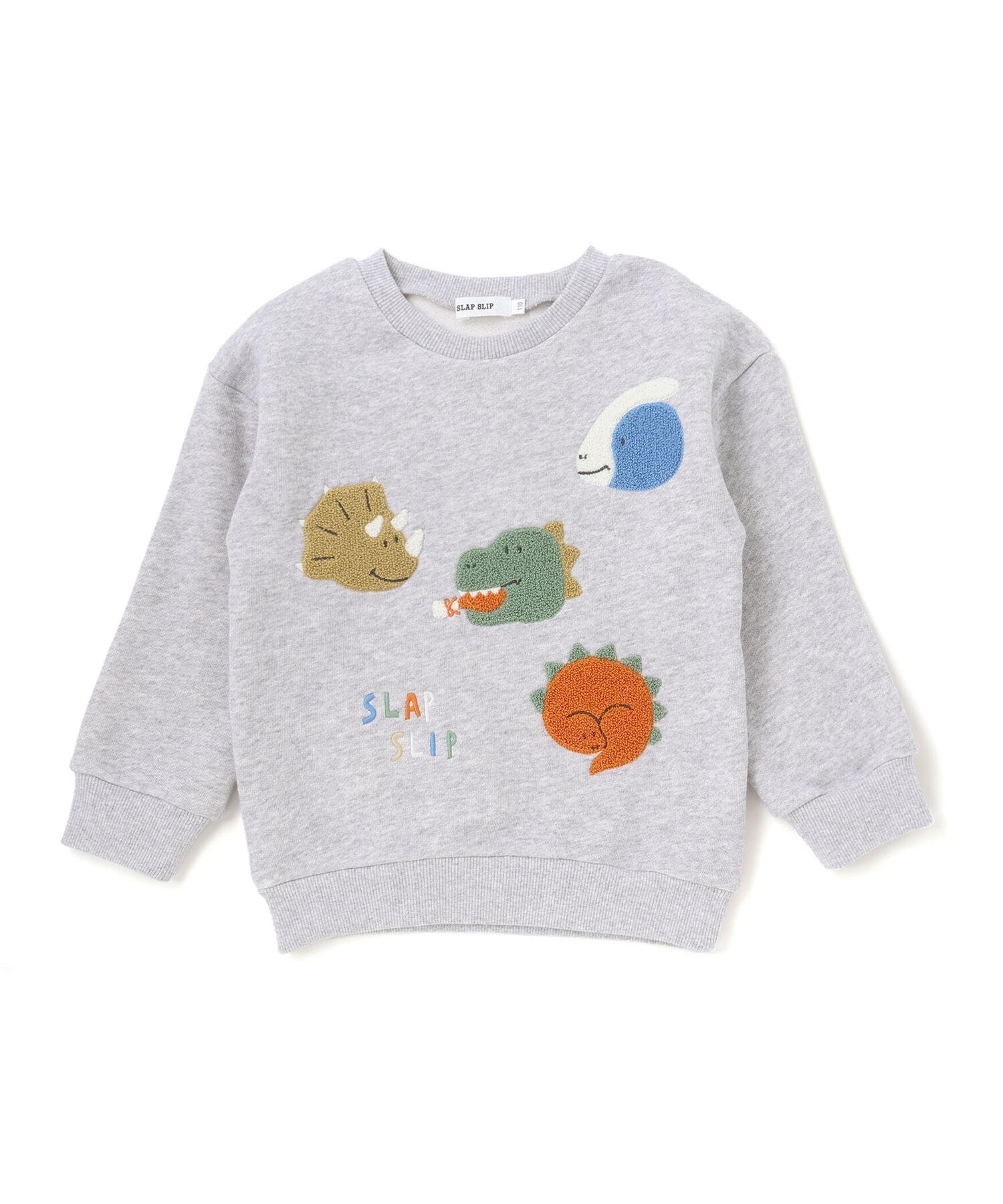 【ベベ オンライン ストア/BEBE ONLINE STORE / KIDS】の【裏起毛】はたらくくるまイヌ恐竜サガラ刺しゅうトレーナー(80~130cm) インテリア・キッズ・メンズ・レディースファッション・服の通販 founy(ファニー) 　ファッション　Fashion　キッズファッション　Fashion for Kids　秋　Autumn　チェック　Check, Plaid, Tartan　トレーナー　Sweatshirt, Trainer　長袖　Long Sleeve, Full Sleeve　フレンチ　French, French Style　フロント　Front, Front Design　ミックス　Mix, Mixed Style　モチーフ　Motif, Design Theme　A/W・秋冬　Autumn/Winter　おすすめ　Recommended / Our Picks　お家時間・ステイホーム　Stay Home / At Home　エレガント 上品　Elegant　2025年　2025　2025-2026秋冬・A/W　Autumn/Winter 2025–26 AW25–26　グレー|ID: prp329100004783930 ipo3291000000035077213