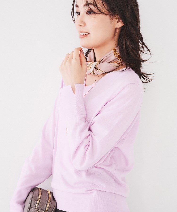 【アンタイトル/UNTITLED】の【アンサンブル可能/洗える】シルクウールカシミヤ Vネックニット インテリア・キッズ・メンズ・レディースファッション・服の通販 founy(ファニー) 　ファッション　Fashion　レディースファッション　Fashion for Women　トップス・カットソー　Cut & Sew Tops　ニット　Knit Tops & Sweaters　アンサンブルニット　Knit Ensembles & Twin Sets　Vネックトップス　V-Neck Tops / V-Cut Neckline Shirts　アンサンブル　Ensemble Set　洗える　Machine Washable　カフス　Cuff Design　コンパクト　Compact, Small Size　シルク　Silk, 100% Silk　スマート　Smart, Elegant　デコルテ　Décolleté, Neckline　定番　Standard, Basic Item　なめらか　Smooth, Silky Texture　ミックス　Mix, Mixed Style　ワイド　Wide, Wide Fit　おすすめ　Recommended / Our Picks　エレガント 上品　Elegant　ラベンダー|ID: prp329100004783934 ipo3291000000034721794