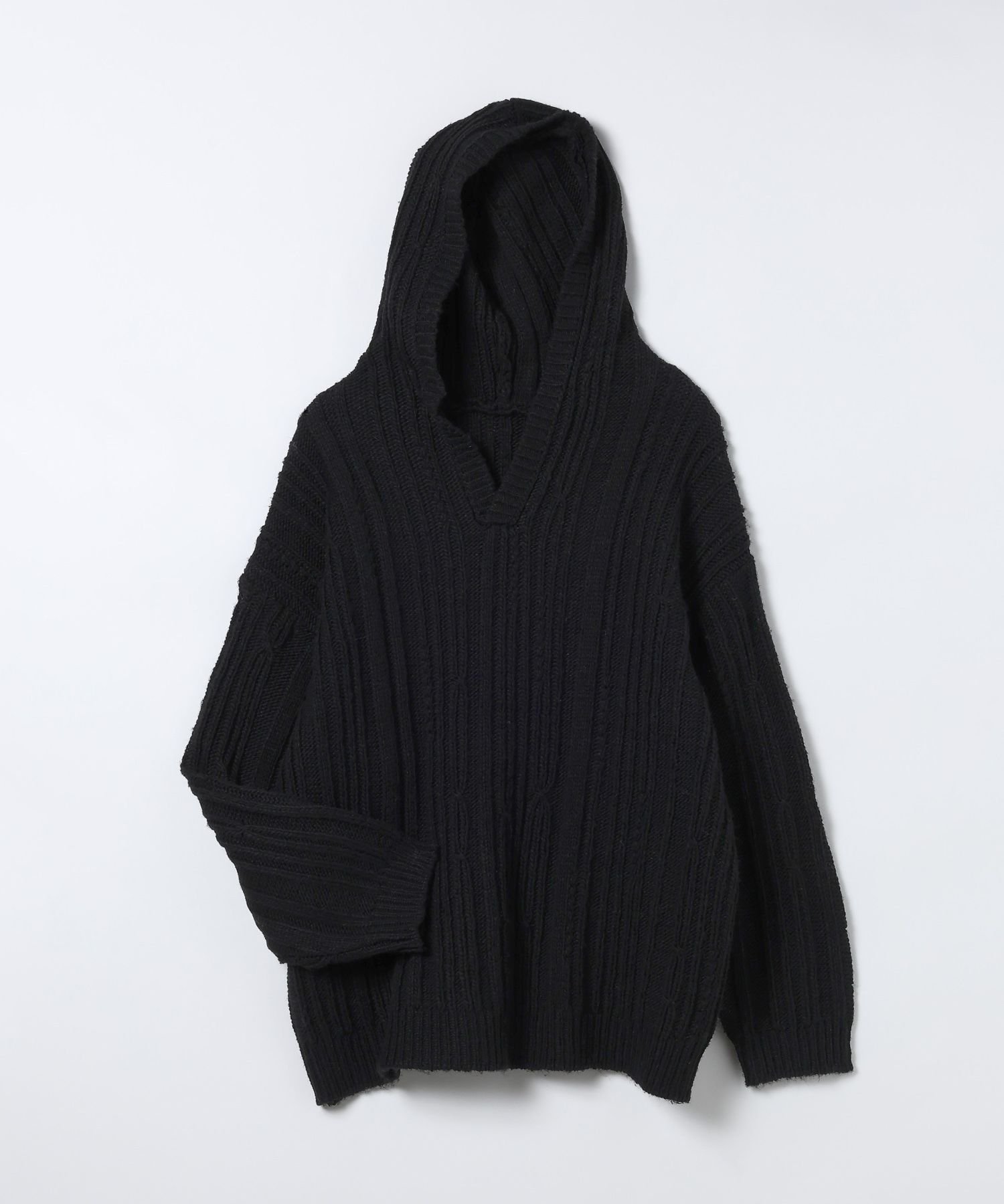 【ジーナシス/JEANASiS】の3.5Gキーネックニットフーディー インテリア・キッズ・メンズ・レディースファッション・服の通販 founy(ファニー) 　ファッション　Fashion　レディースファッション　Fashion for Women　トップス・カットソー　Cut & Sew Tops　ニット　Knit Tops & Sweaters　おすすめ　Recommended / Our Picks　アクセサリー　Fashion Accessories　インナー　Innerwear　ジャケット　Jacket, Outerwear　タートルネック　Turtleneck, High Neck　デニム　Denim, Jeans Material　ボトム　Bottoms, Lower Wear　ルーズ　Loose, Oversized　今季　This Season, Current Season　ブラック|ID: prp329100004783938 ipo3291000000034721858